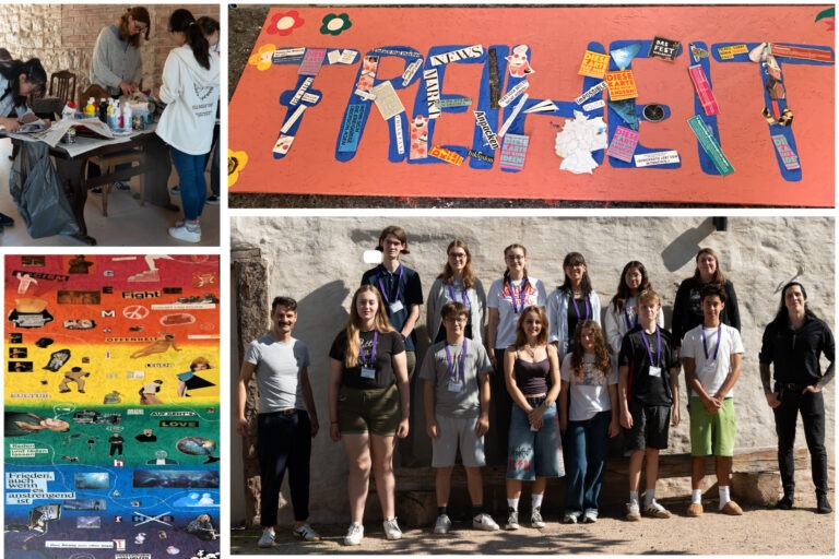 Fotocollage des Demokratieworkshops Urheber: Lernort Kislau e. V.